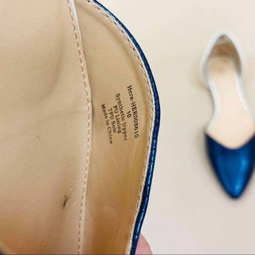 Dooballo Hera Two Tone Pointed Toe Flats 10 - Picture 3 of 9